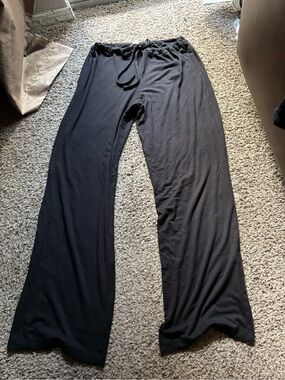 Samantha Chang Black Wide-Leg Drawstring Pants